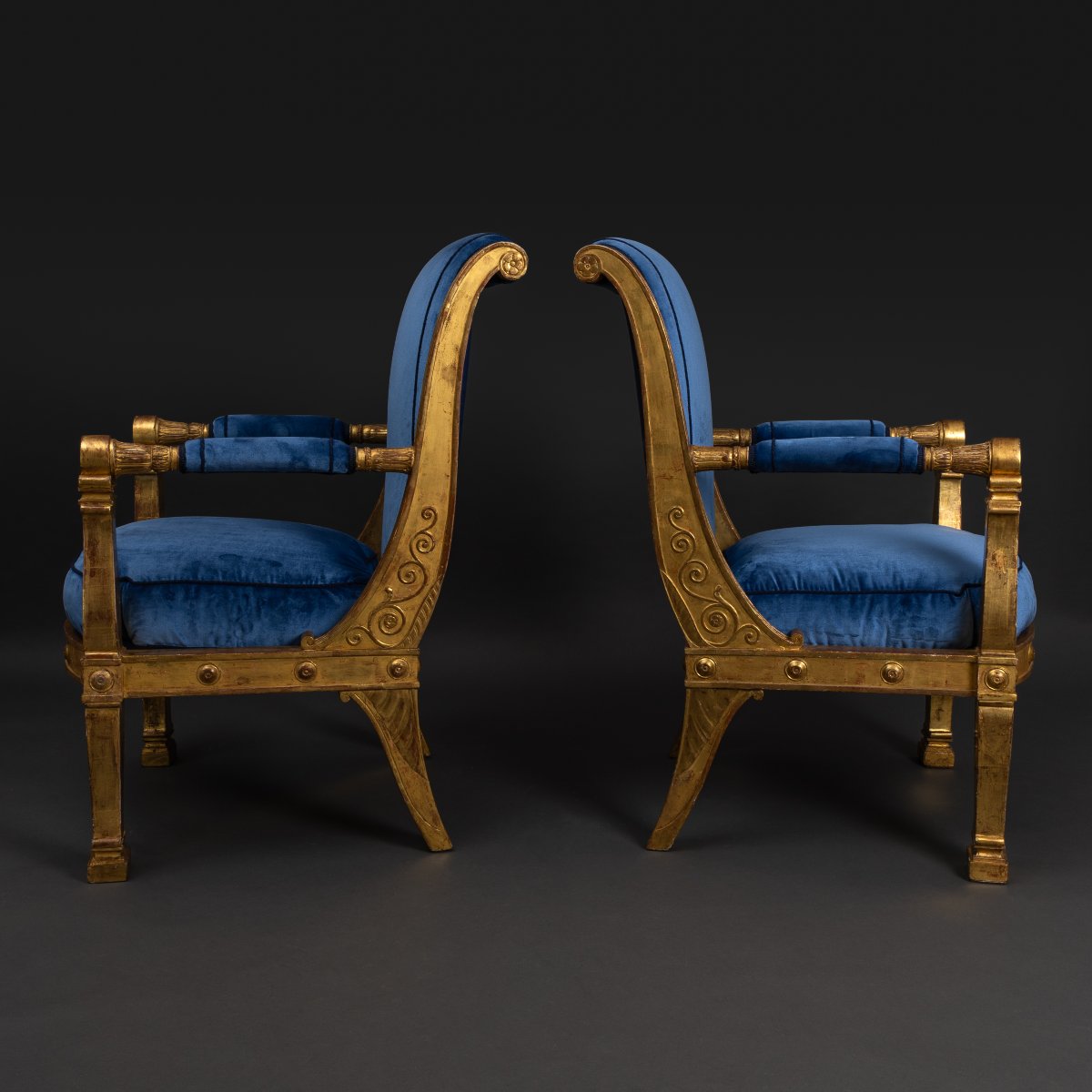Jacob Desmalter, Percier Fontaine - Pair Of Ceremonial Armchairs Delivered For Louis Bonaparte-photo-4