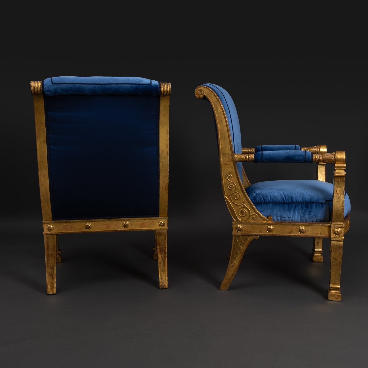 Jacob Desmalter, Percier Fontaine - Pair Of Ceremonial Armchairs Delivered For Louis Bonaparte-photo-1