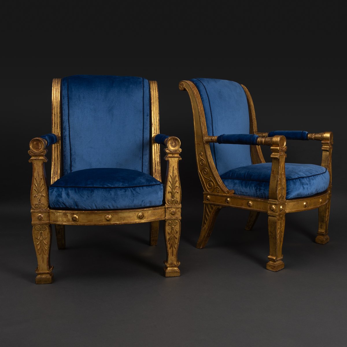 Jacob Desmalter, Percier Fontaine - Pair Of Ceremonial Armchairs Delivered For Louis Bonaparte