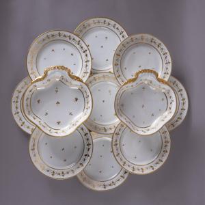 Halley - Porcelain Dessert Service - Consulate And Empire Periods - 20 Pieces