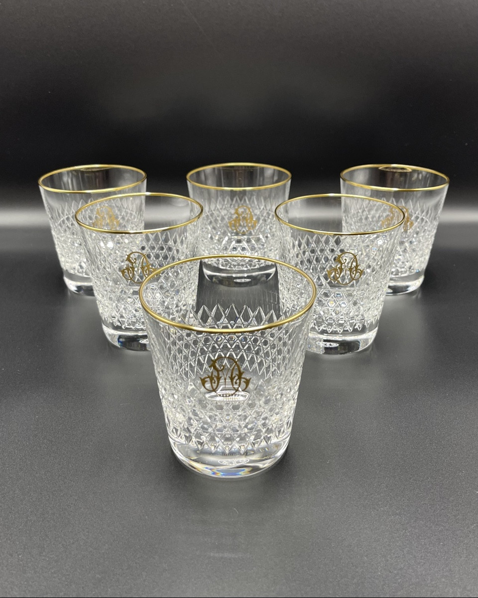 Baccarat - 6 Gobelets Whisky  Lucullus  Or