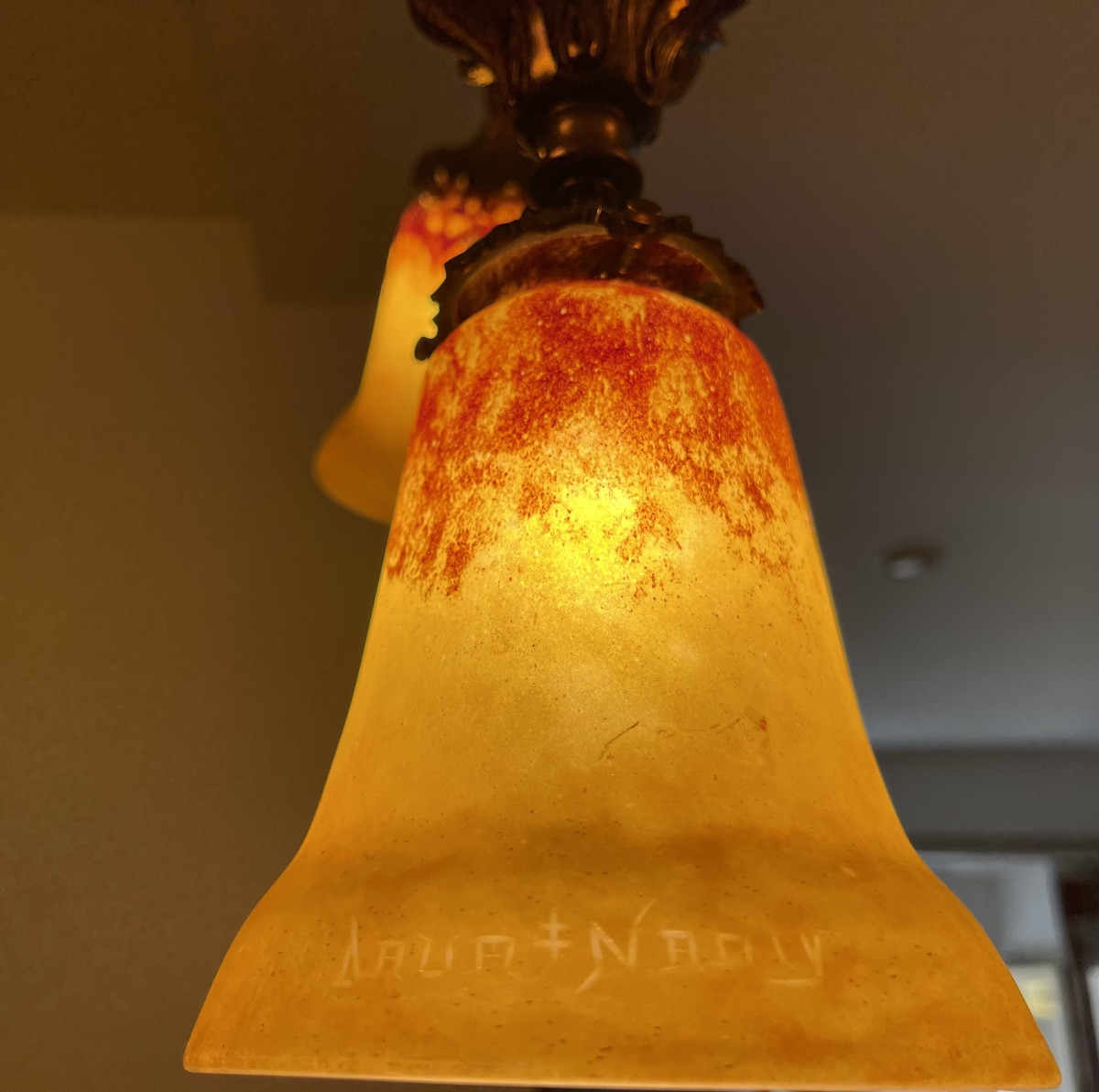 DAUM- NANCY  - Lustre Art Nouveau -photo-2