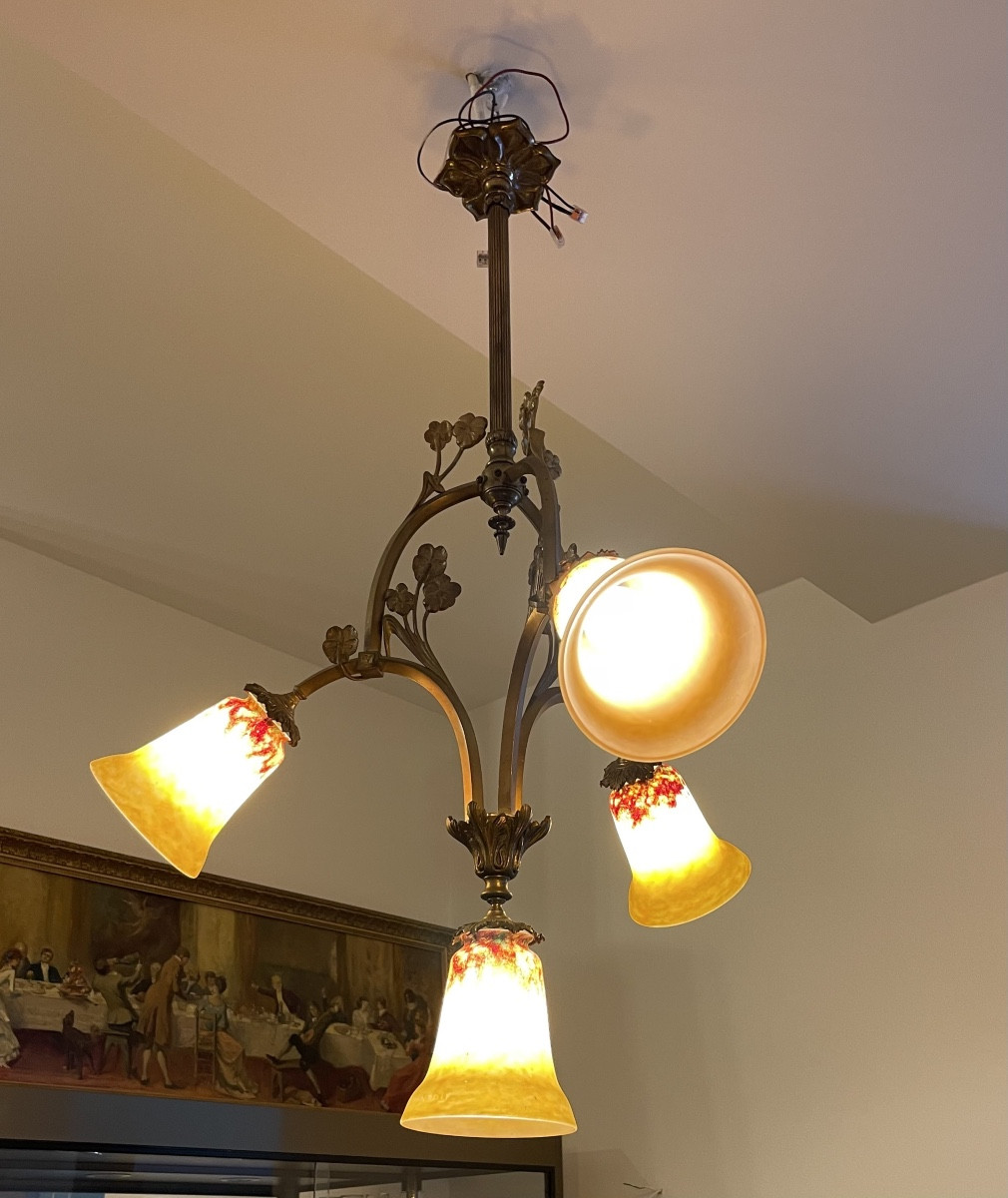 DAUM- NANCY  - Lustre Art Nouveau -photo-3