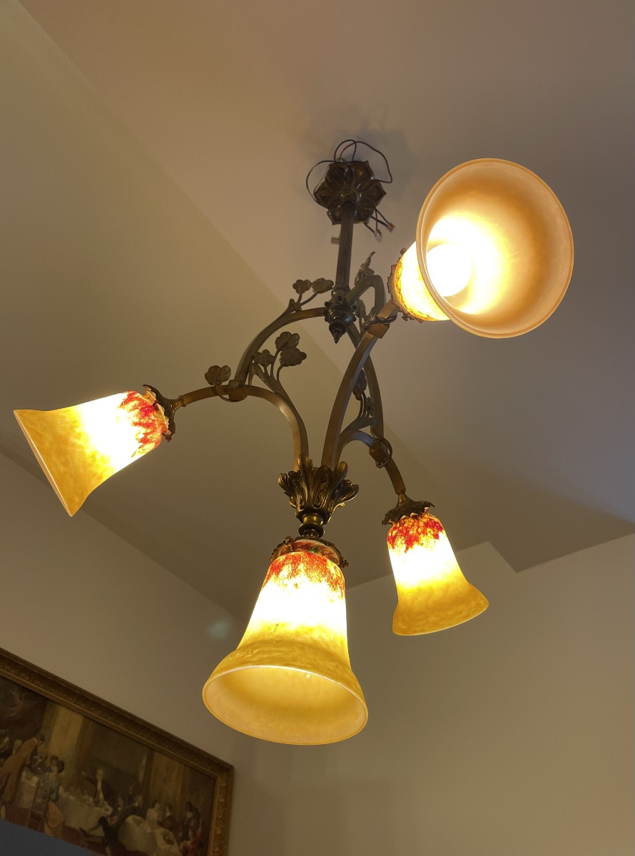 DAUM- NANCY  - Lustre Art Nouveau 