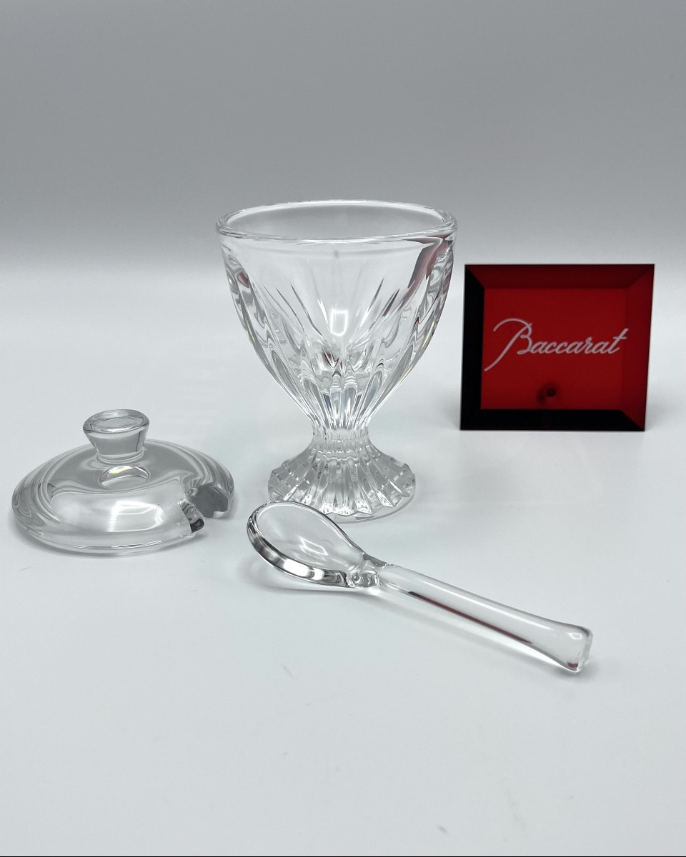 Baccarat - Mustard Pot With Spoon Jupiter Model-photo-2