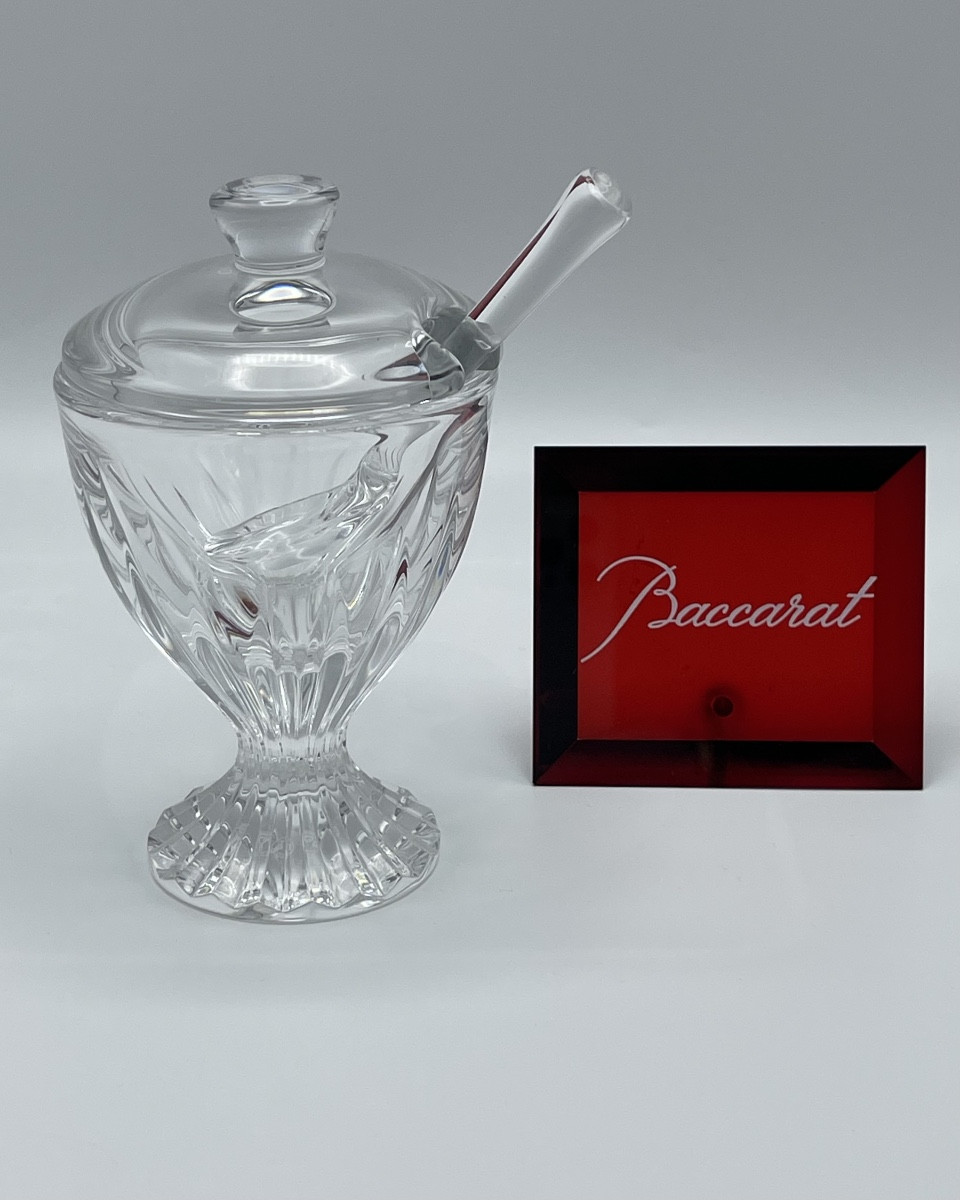 Baccarat - Mustard Pot With Spoon Jupiter Model