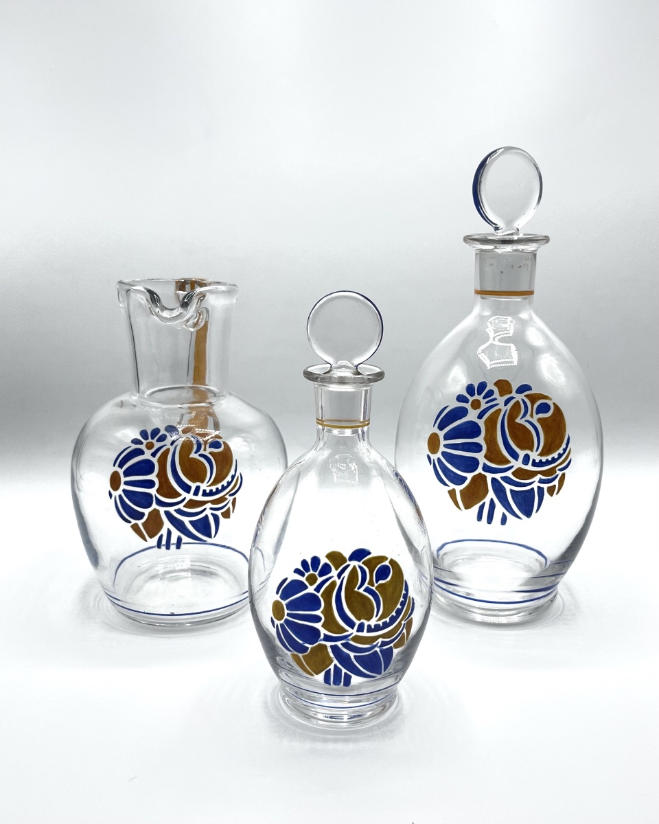Baccarat - Small Enameled Carafe From The 1930s-photo-4