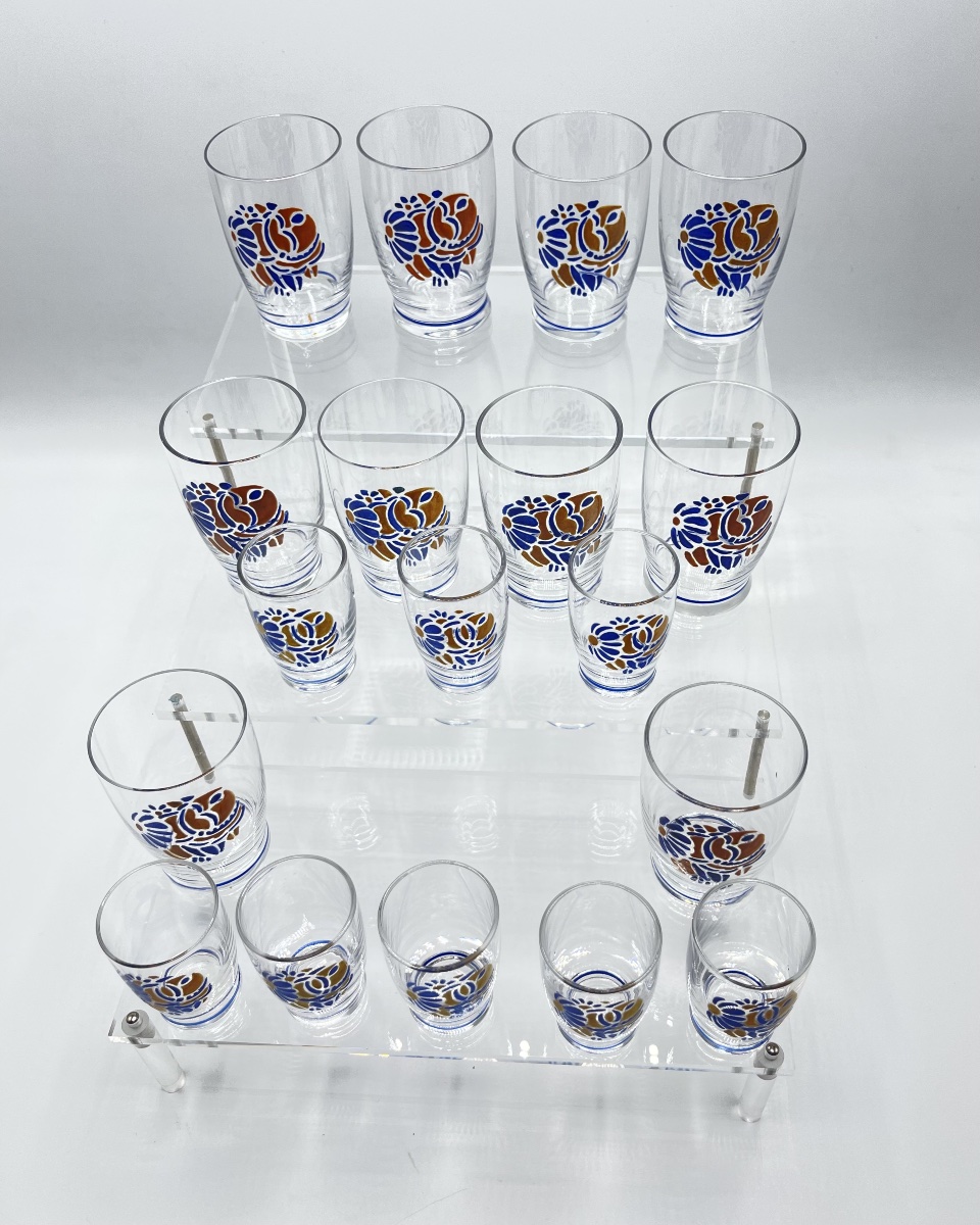 Baccarat - Pair Of Enameled Goblets From The 1930s -photo-2
