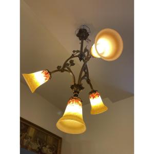 DAUM- NANCY  - Lustre Art Nouveau 
