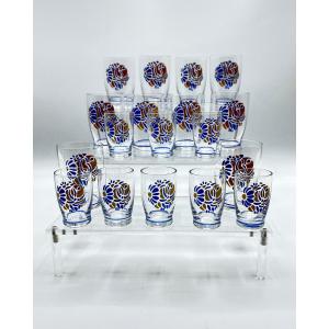 Baccarat - Pair Of Enameled Goblets From The 1930s