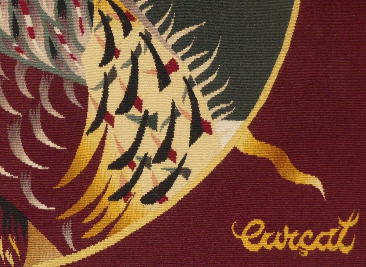 Jean Lurçat - Beautiful Quarrelsome Bird - Aubusson Tapestry-photo-2