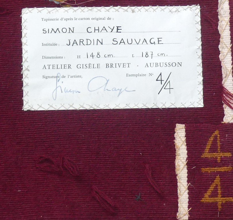 Simon Chaye -  Jardin Sauvage - Tapisserie d'Aubusson-photo-3