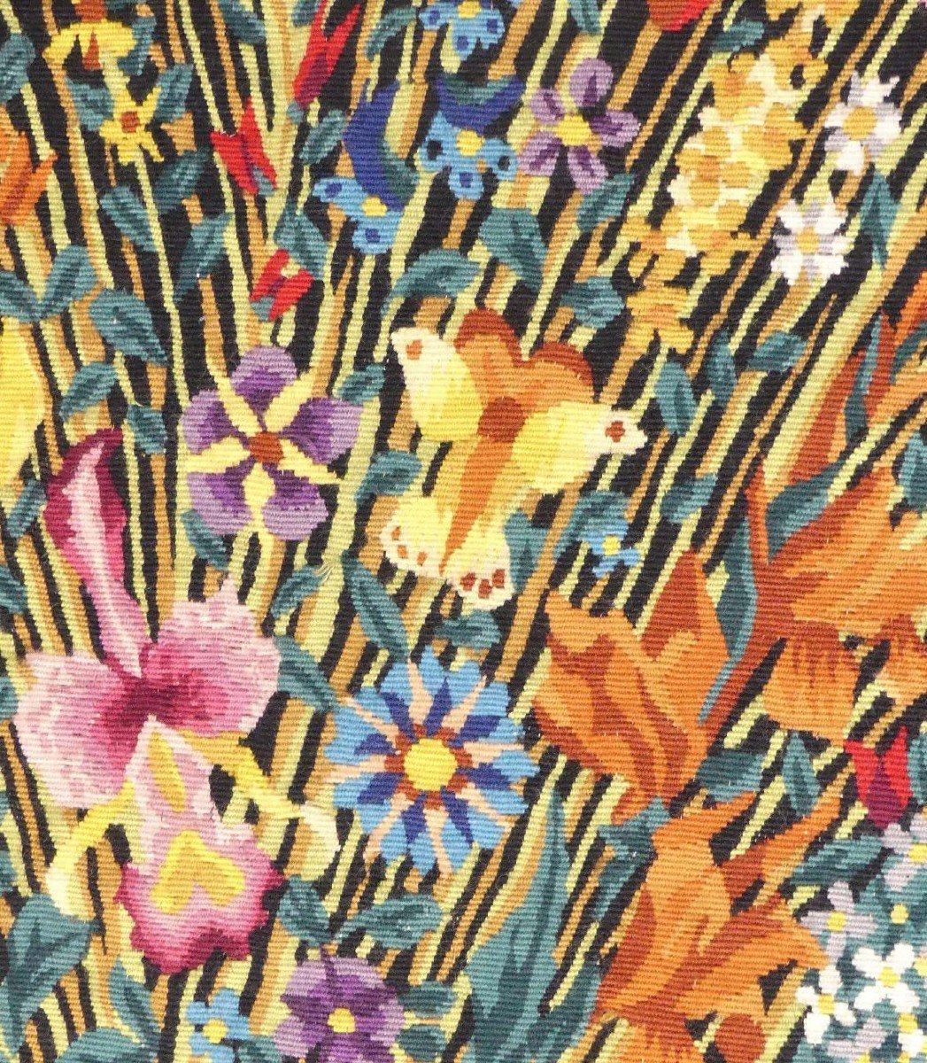 René Perrot -  Bouquet d'Artifice  - Tapisserie d'Aubusson-photo-2
