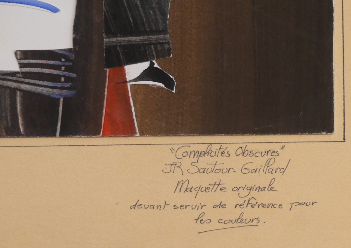 Jean-rené Sautour-gaillard -  Complicités Obscures  - Maquette De Tapisserie-photo-2