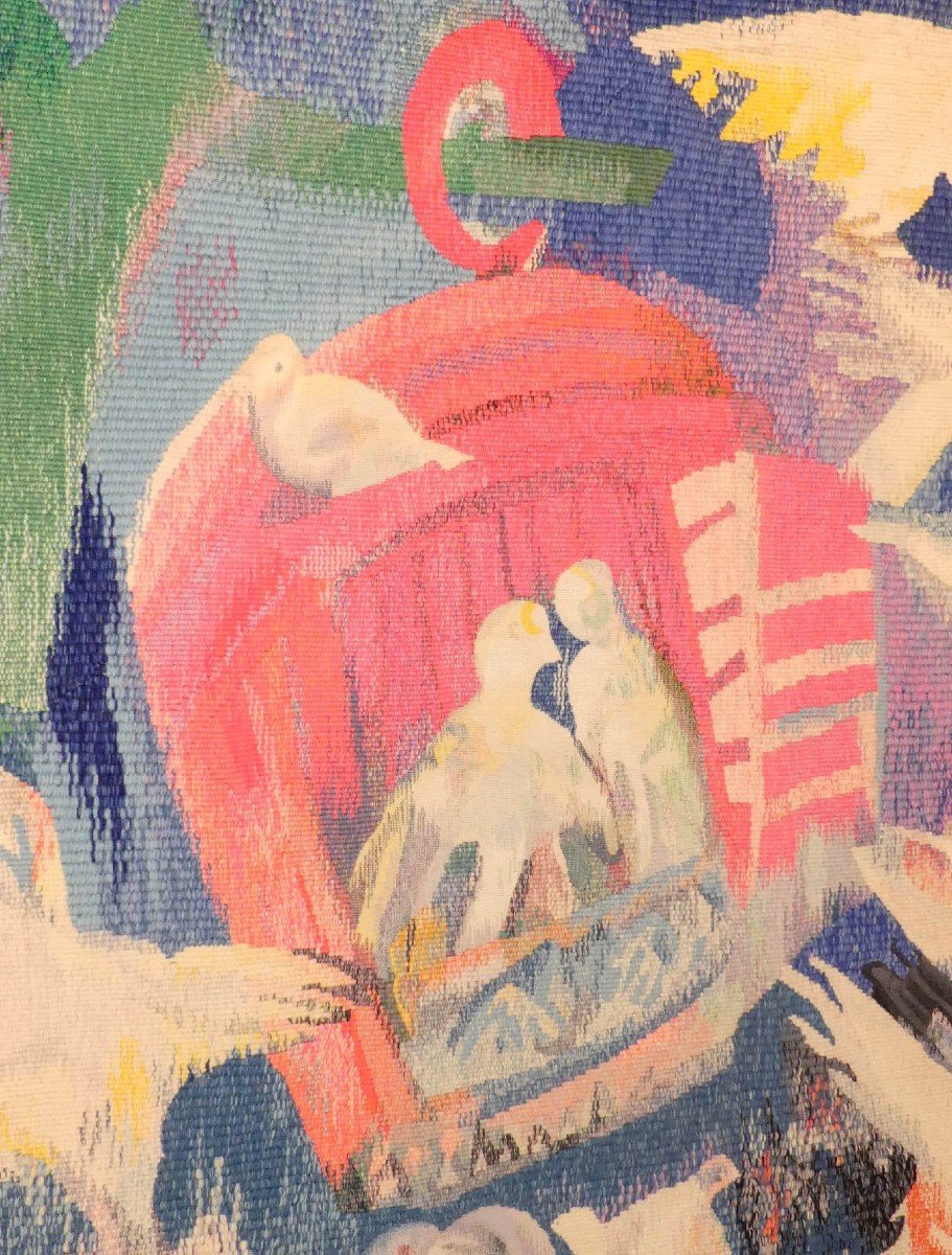Bernard Lorjou - The Birdcage - Aubusson Tapestry-photo-2