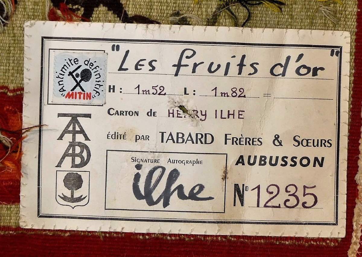 Henri Ilhe - The Golden Fruits - Aubusson Tapestry-photo-4