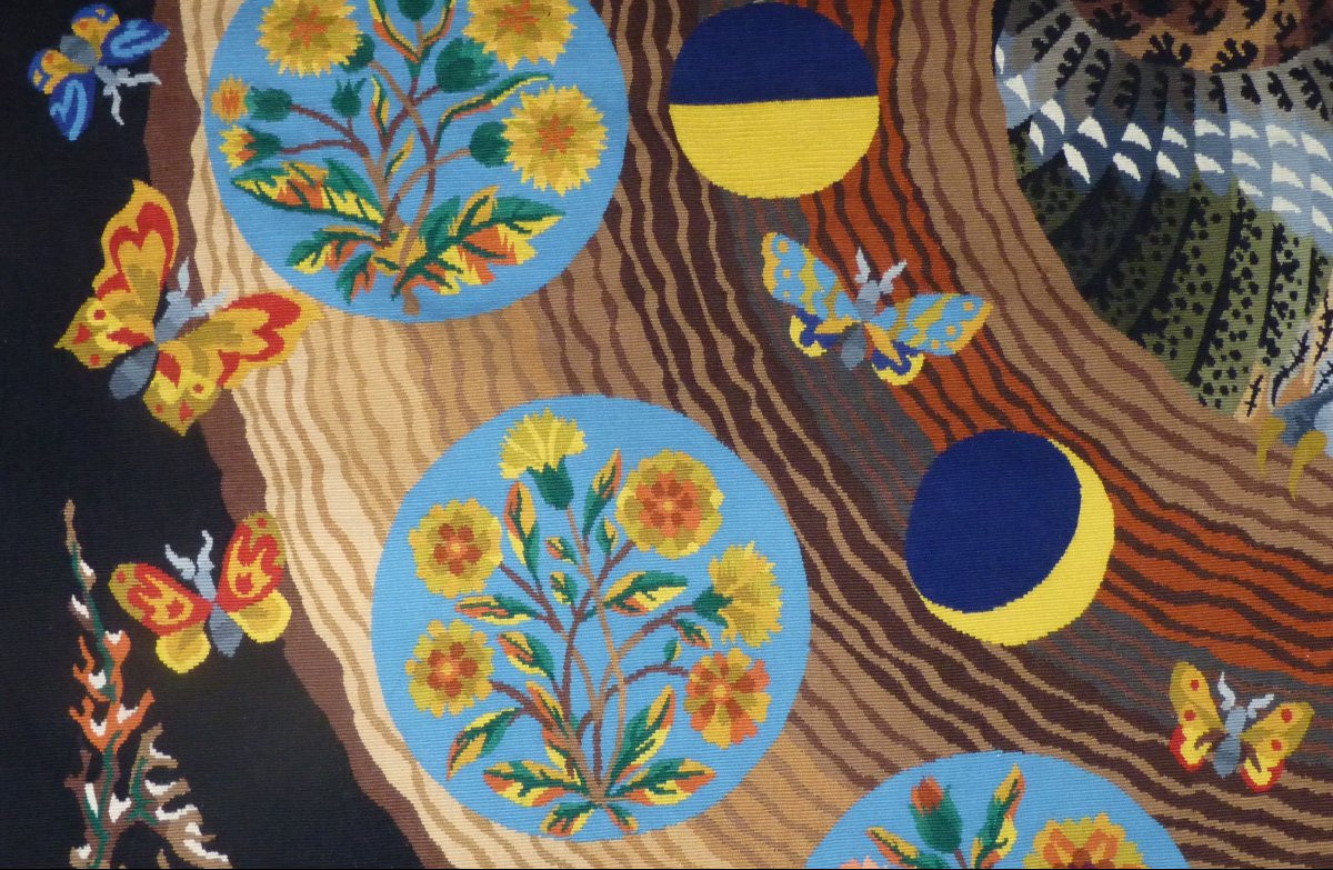 René Perrot - Nature Measuring Time - Aubusson Tapestry-photo-2