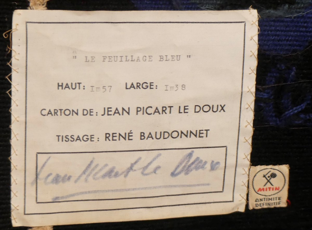 Jean Picart Le Doux - The Blue Foliage - Tapestry -photo-4
