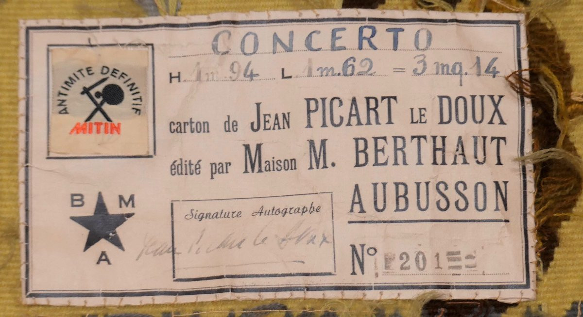 Jean PICART LE DOUX -   Concerto   - Tapisserie d'Aubusson-photo-4