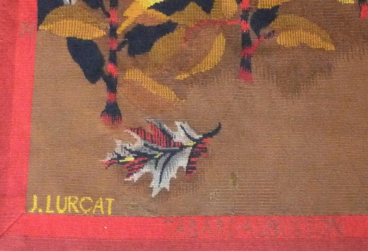 Jean Lurçat  -   Combat de coqs  -  Tapisserie d'Aubusson-photo-4