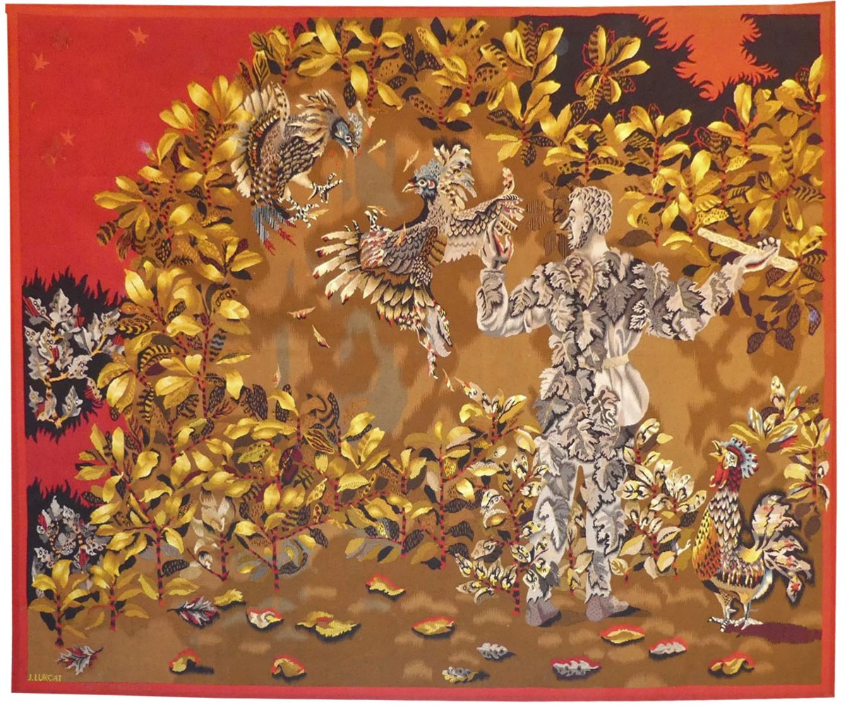 Jean Lurçat  -   Combat de coqs  -  Tapisserie d'Aubusson