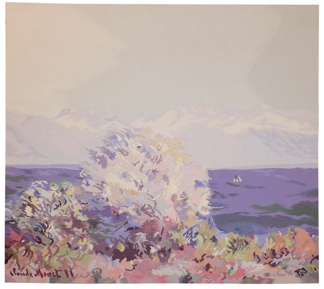 d'après Claude Monet - Cap d'Antibes, mistral  -  Tapisserie d'Aubusson