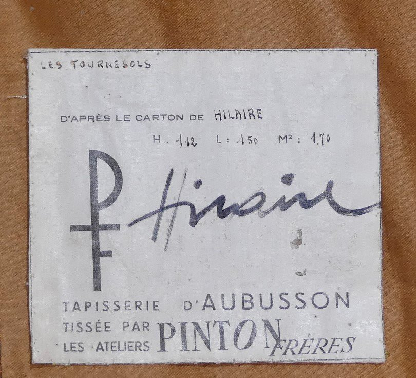 Camille HILAIRE - Les tournesols  - Tapisserie d'Aubusson-photo-4