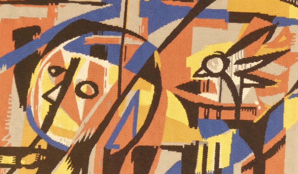 Jean LE MOAL - La cueillette des fruits   -  Tapisserie d'Aubusson-photo-3