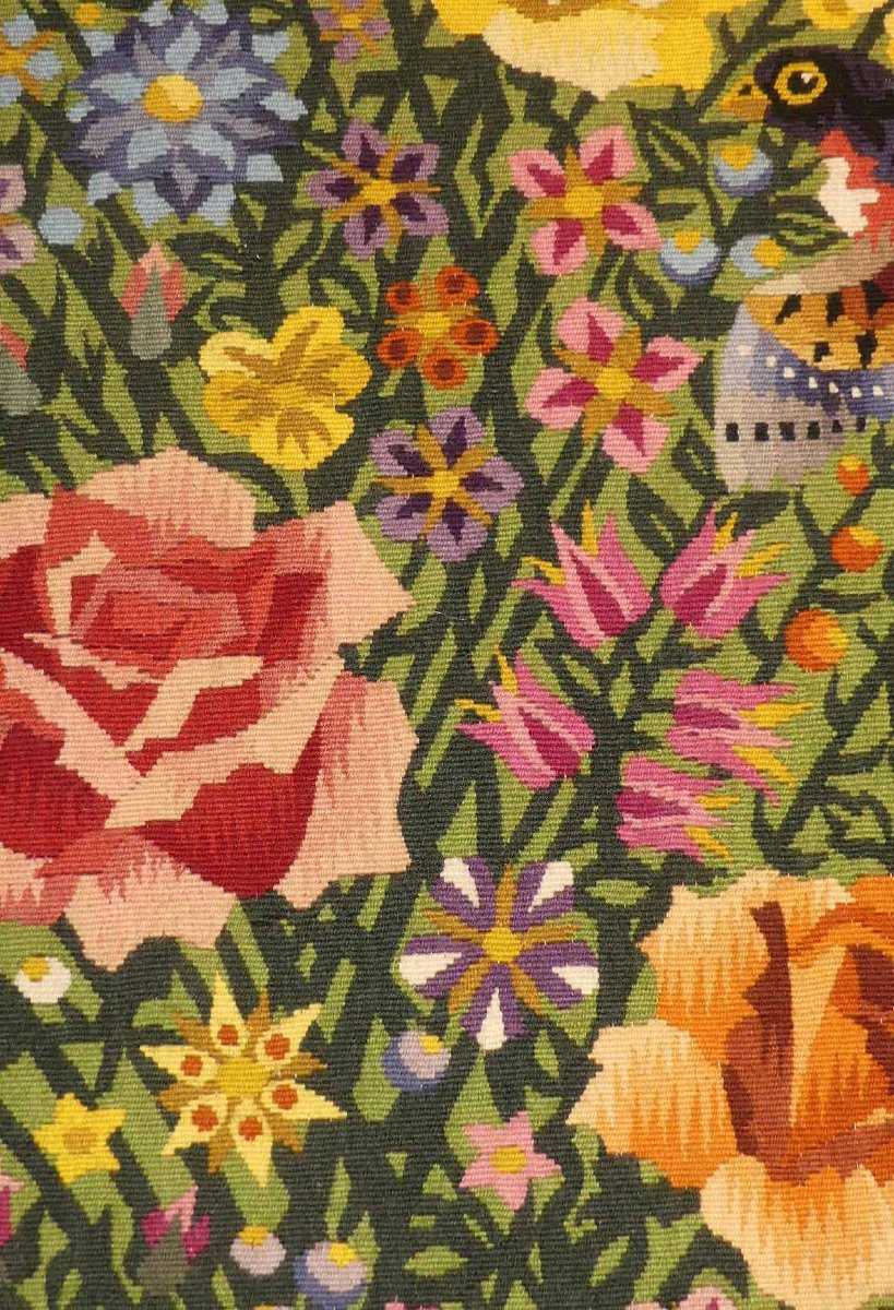 René PERROT -  Bouquet  -  Tapisserie d'Aubusson-photo-2