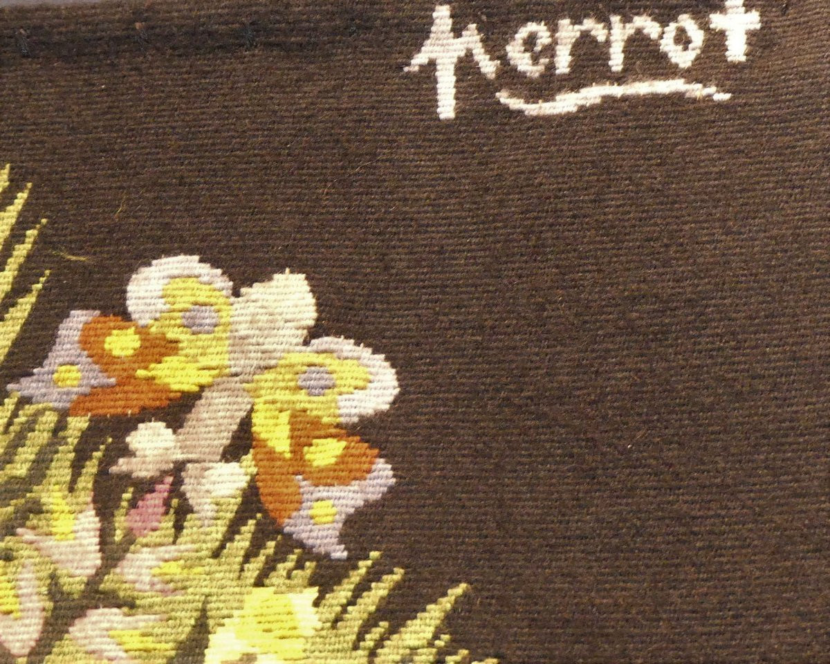René PERROT -  Bouquet  -  Tapisserie d'Aubusson-photo-3