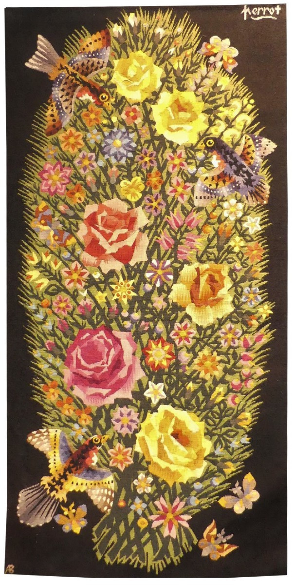 René PERROT -  Bouquet  -  Tapisserie d'Aubusson