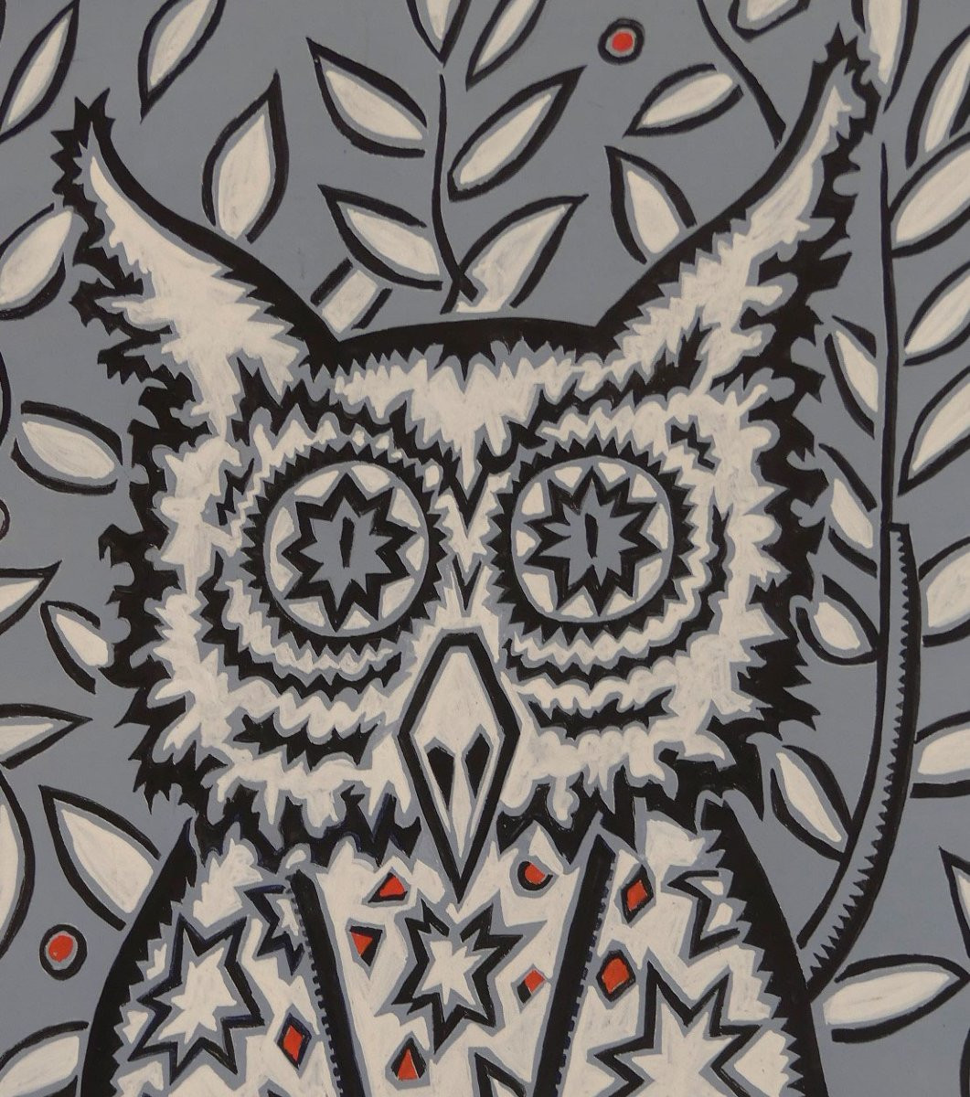 Elie GREKOFF -  Hibou  -  Maquette de  Tapisserie-photo-2