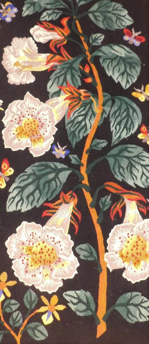 René PERROT -  Fleurs de serres et colibris  -  Tapisserie d'Aubusson-photo-3