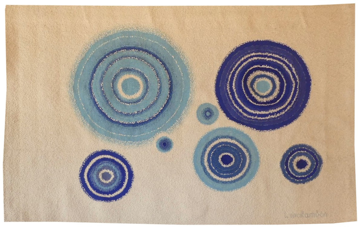 Caroline Lonchambon - Composition With Blue Circles - Tapestry