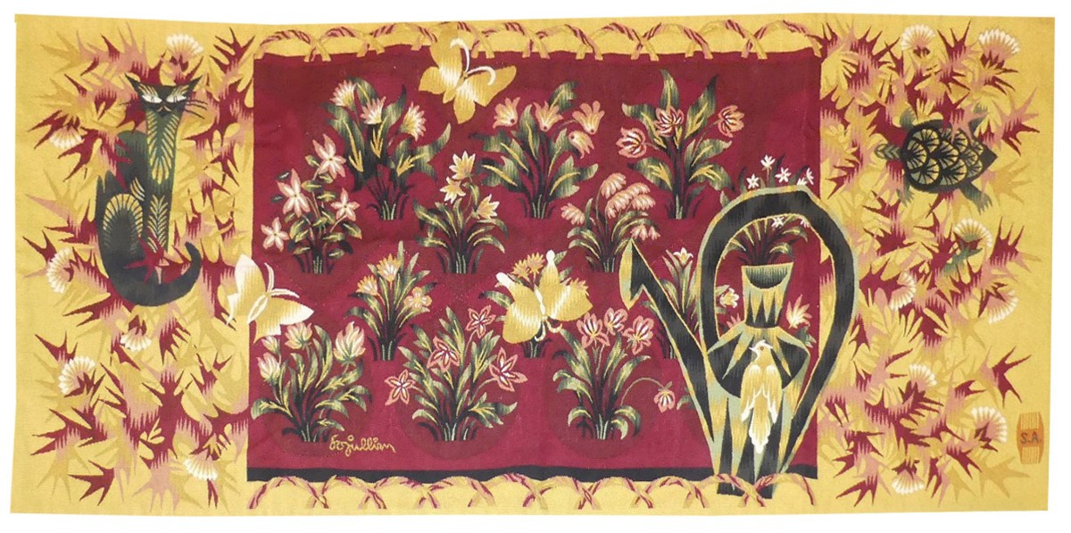 Louis-Marie JULLIEN  -  Tapis de jardin  - Tapisserie d'Aubusson