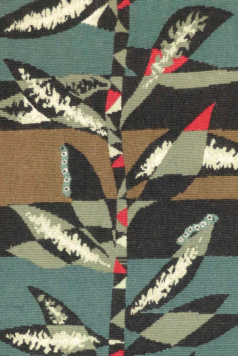 René FUMERON -  Composition aux oiseaux  -  Tapisserie d'Aubusson-photo-2