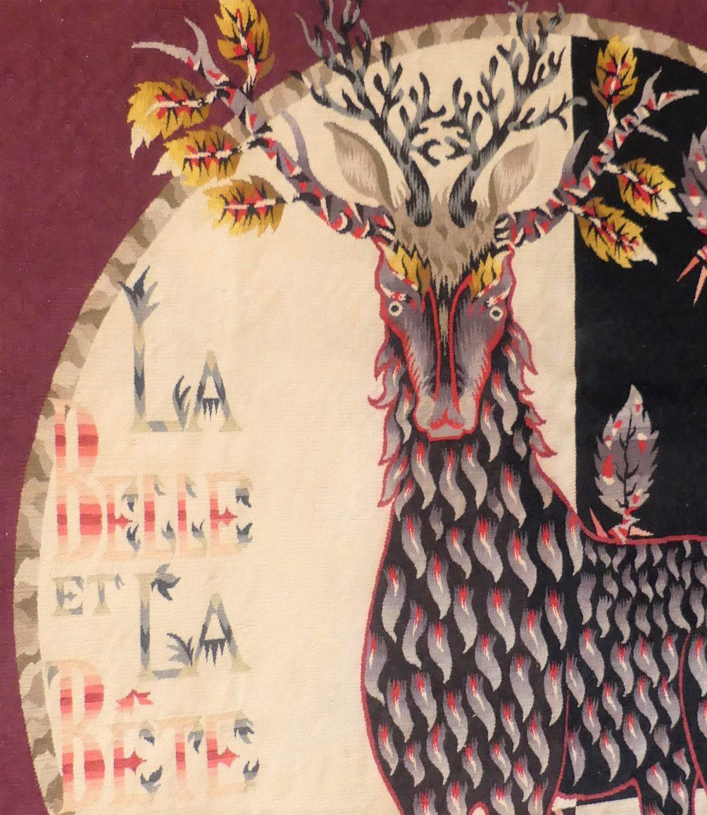 Jean Lurçat - Beauty And The Beast - Aubusson Tapestry-photo-2