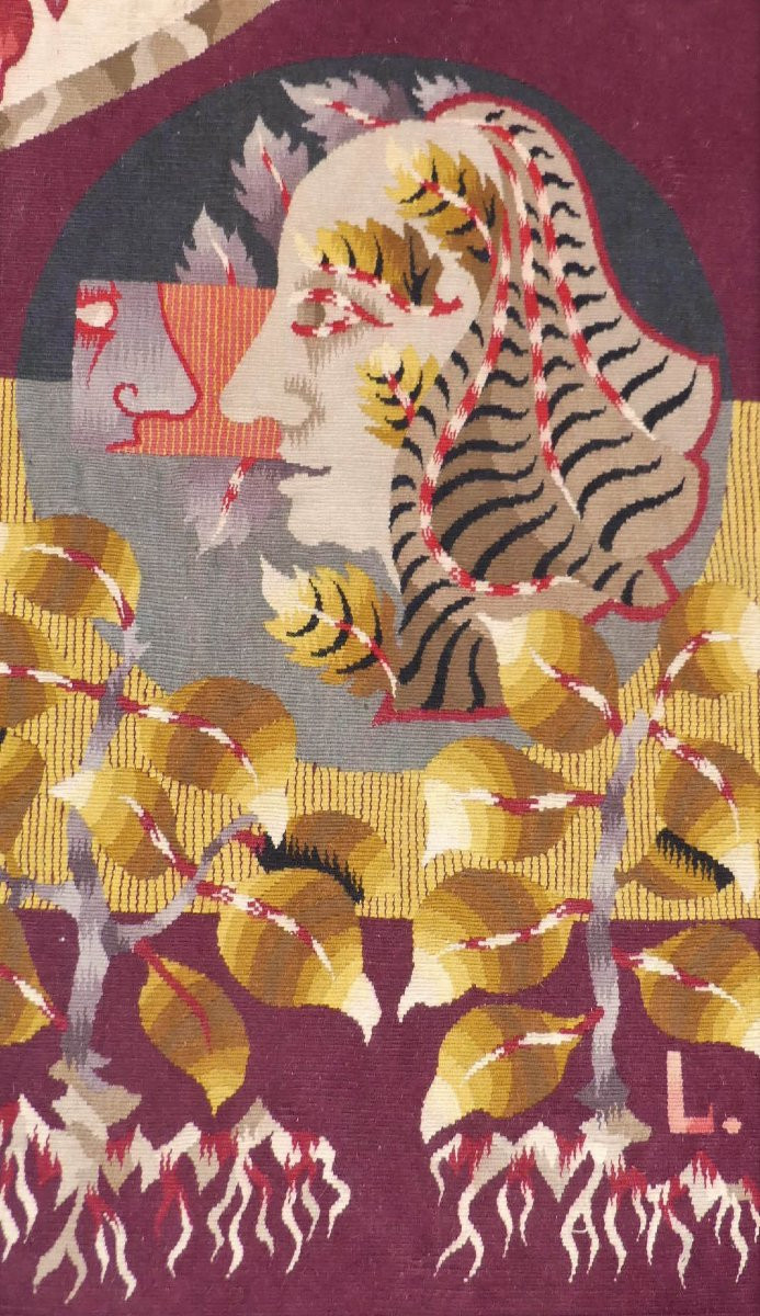 Jean Lurçat - Beauty And The Beast - Aubusson Tapestry-photo-3