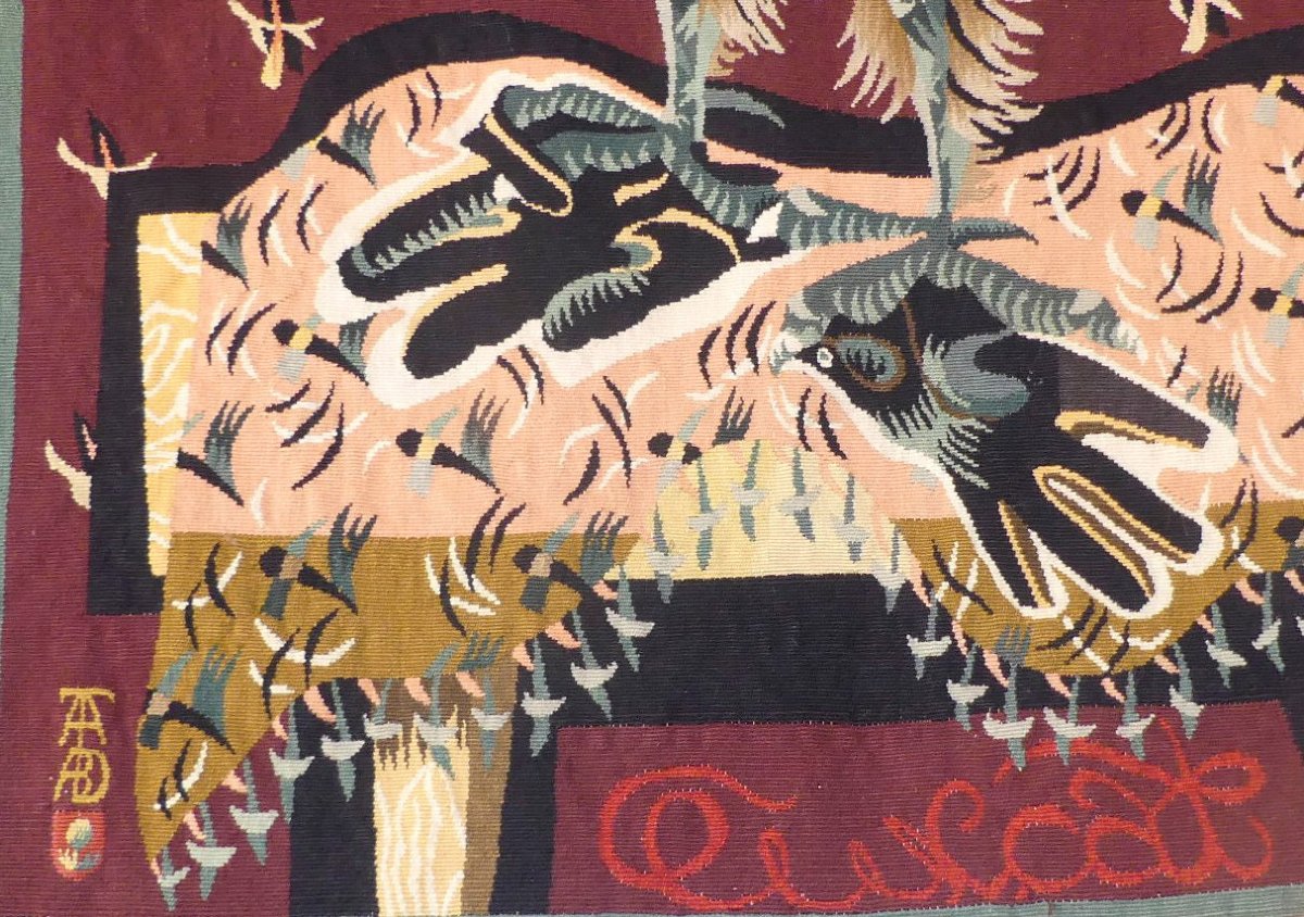 Jean Lurçat - The Rooster And The Gloves - Aubusson Tapestry-photo-2