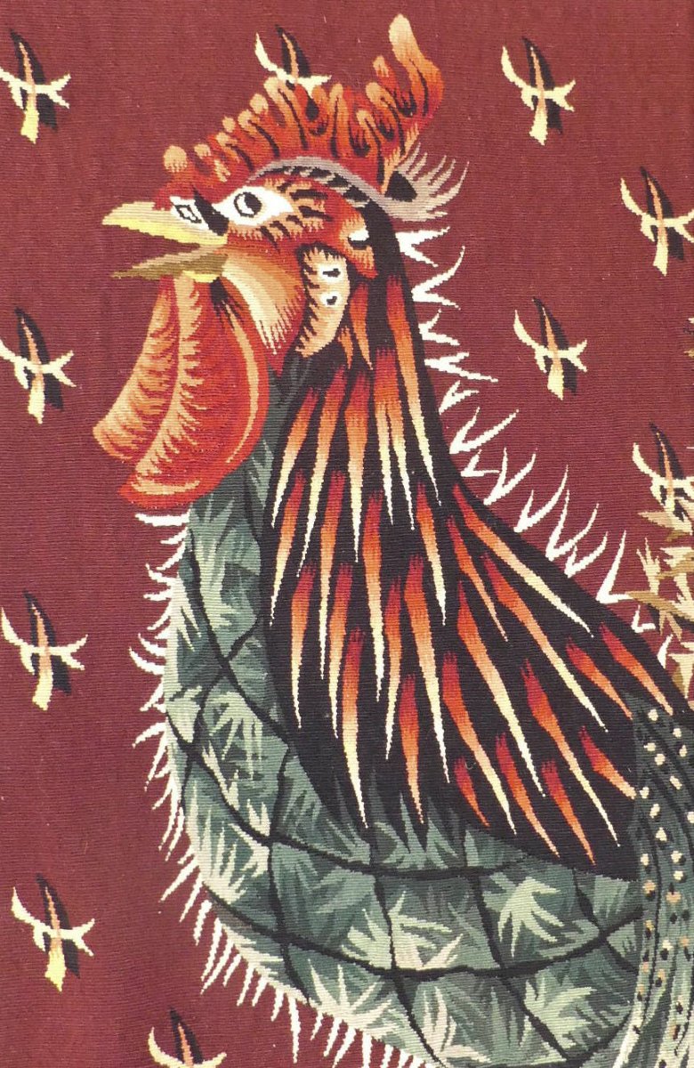 Jean Lurçat - The Rooster And The Gloves - Aubusson Tapestry-photo-3