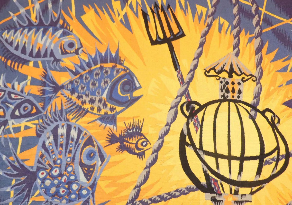 Fernand Schlegel  -  Le Lamparo  -  Aubusson Tapestry-photo-2