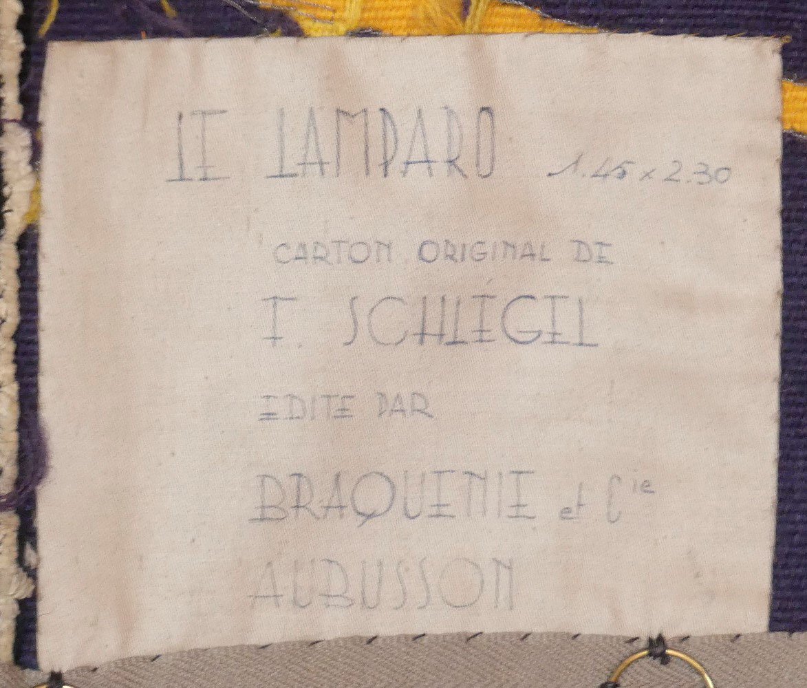 Fernand Schlegel  -  Le Lamparo  -  Aubusson Tapestry-photo-4