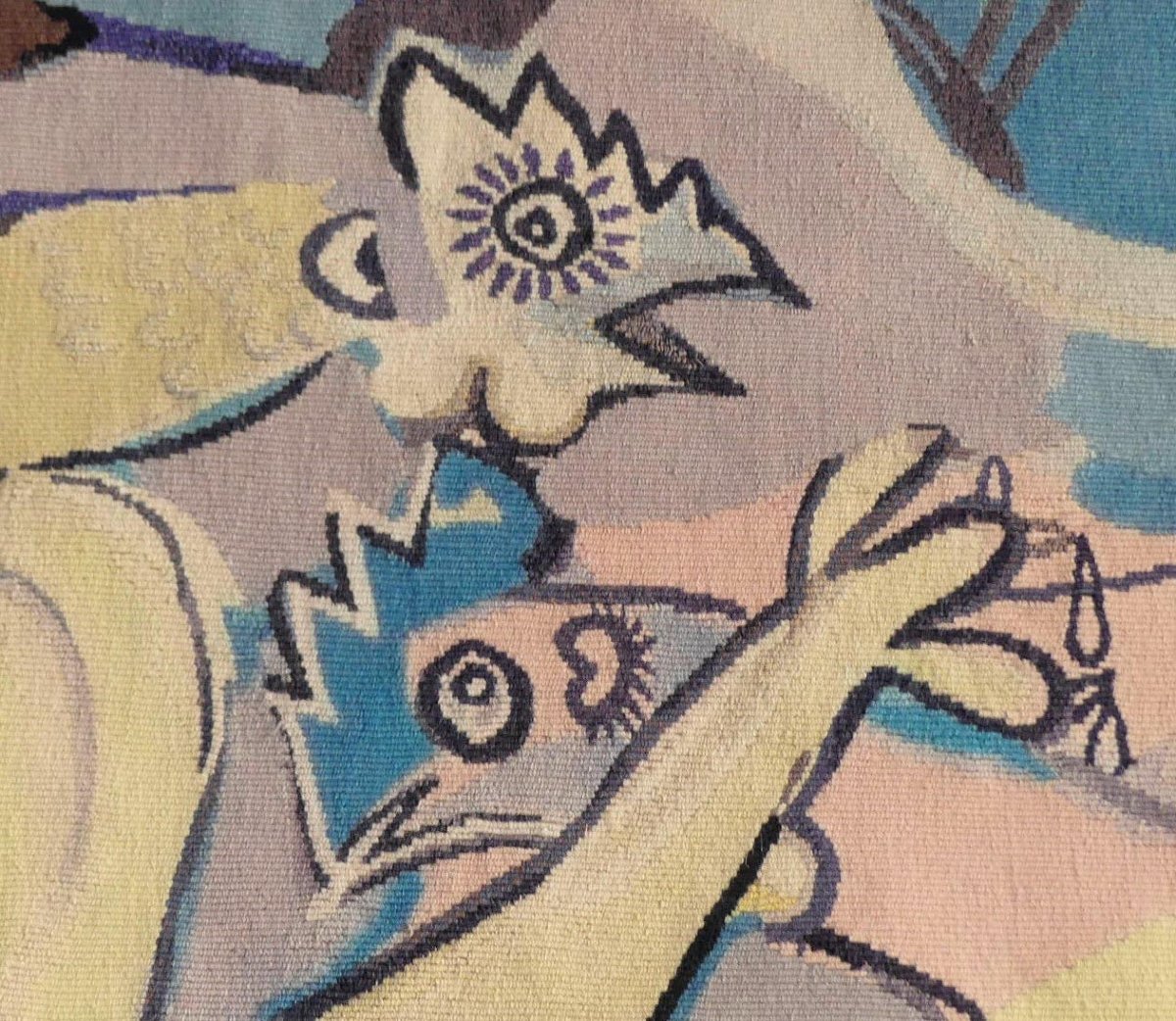 Pierre Tal-coat -  The Cockfight  -  Aubusson Tapestry-photo-2
