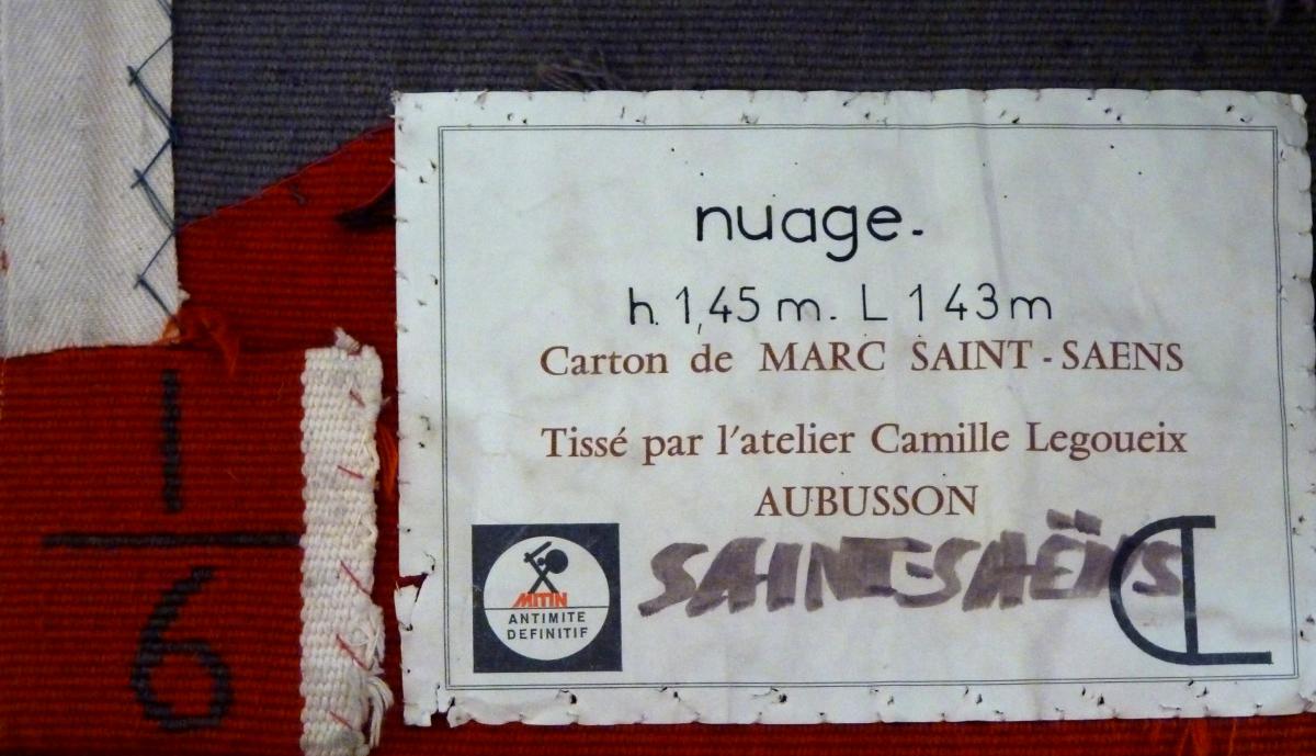 Marc Saint-Saëns - nuage - tapisserie d'Aubusson-photo-3