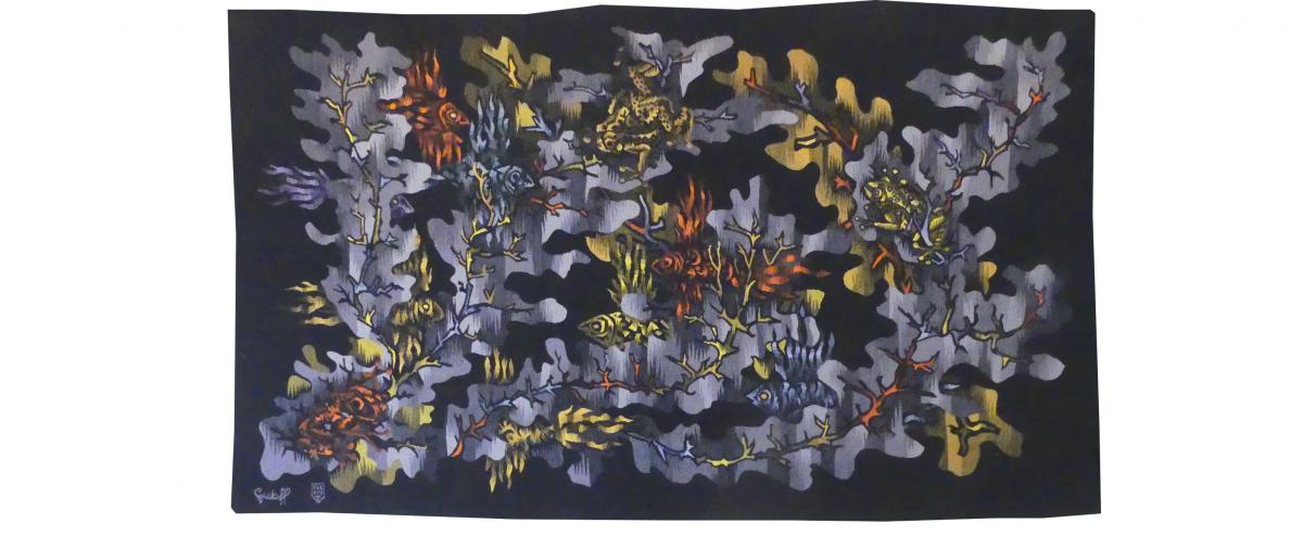 Elie Grekoff - Poissons Et Grenouilles - Tapisserie d'Aubusson