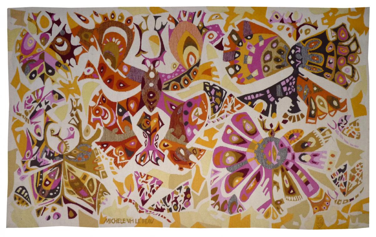 Michèle Van Hout Le Beau - Butterflies Of Cocagne - Aubusson Tapestry