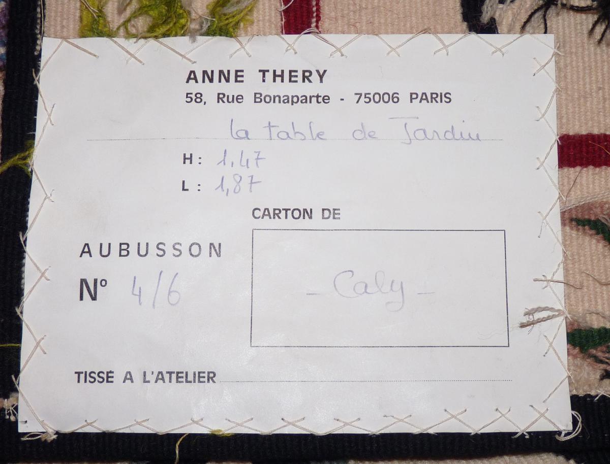 Odette Caly - La Table De Jardin - Tapisserie d'Aubusson-photo-4