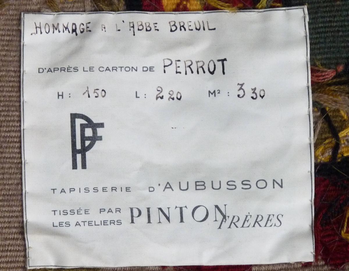 René Perrot - Tribute To Abbé Breuil - Aubusson Tapestry-photo-4