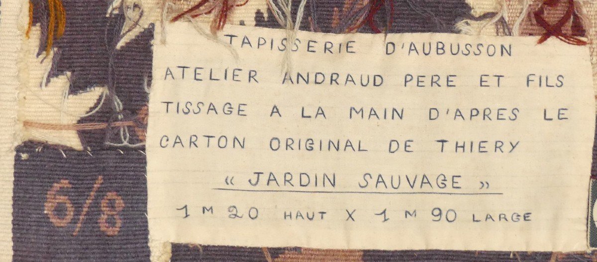 Gaston Thiery - Jardin Sauvage - tapisserie d'Aubusson-photo-4
