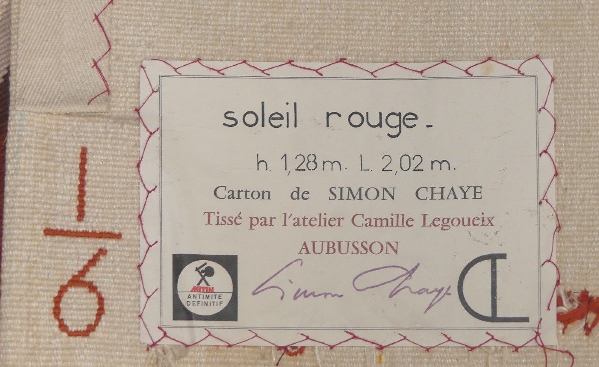 Simon Chaye - soleil Rouge - tapisserie d'Aubusson-photo-4